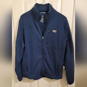 L.L.Bean Mens Slightly Fitted Blue Fleece Quarter Zipped Pullover Sweater Size L